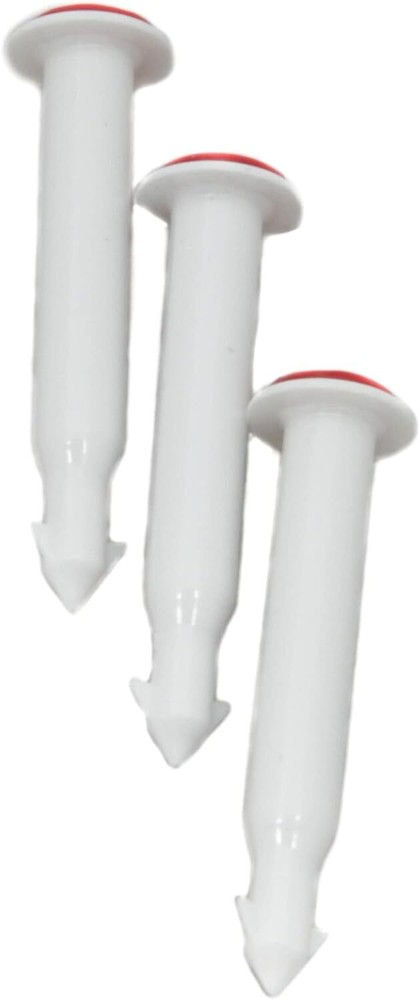 Plastic Pop Up Poultry Thermometer 2 Inch 3 Piece Set White Red