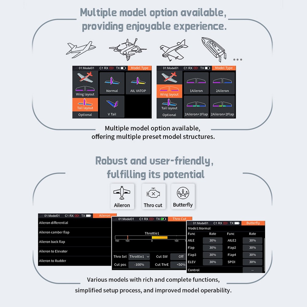 Flysky FS-ST16 ANT Protocol 16CH Remote Control 1500m Range for RC Plane Car