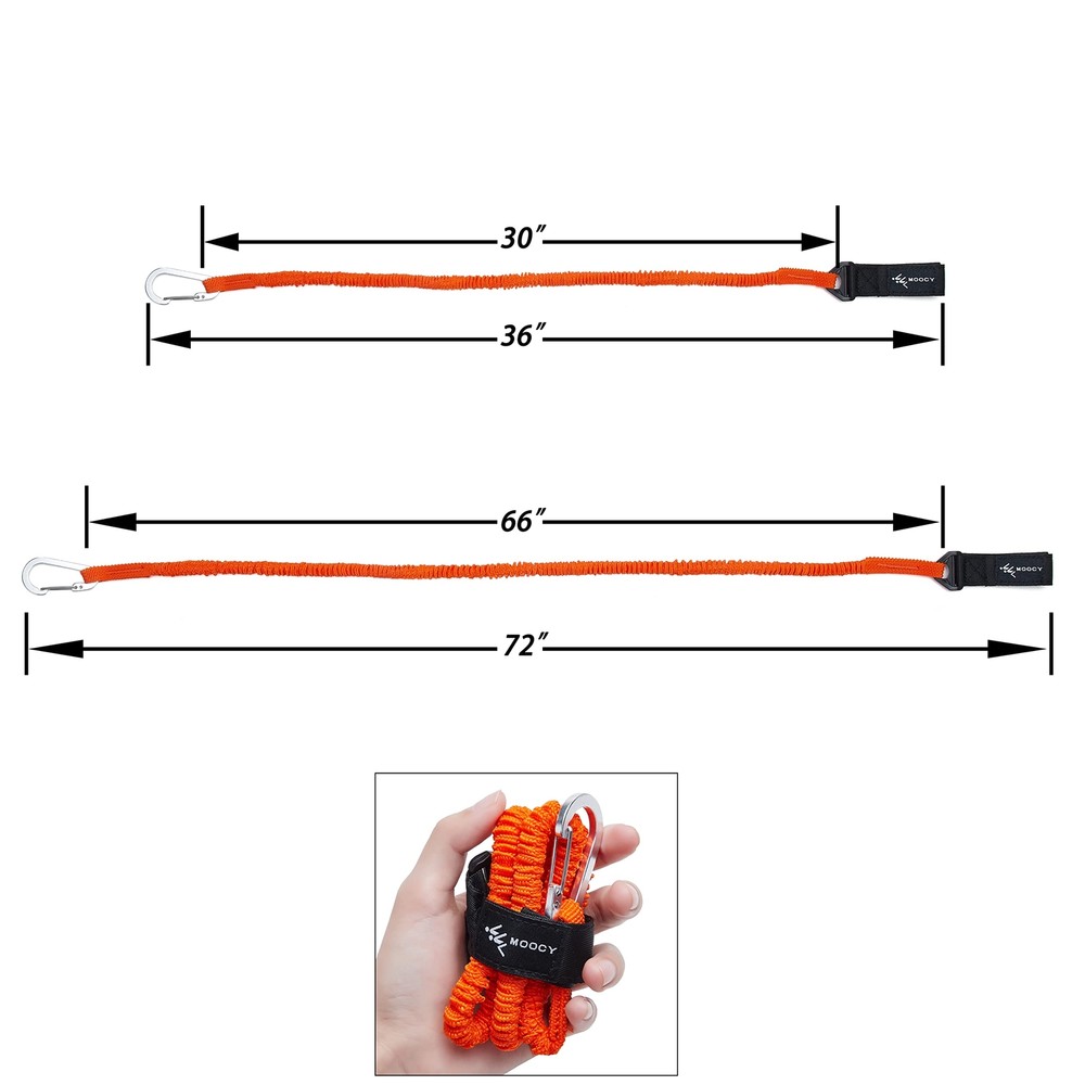 Kayak Paddle Tether Coiled Leash Carabiner Paddle Rod SUP Kayaking Accessory