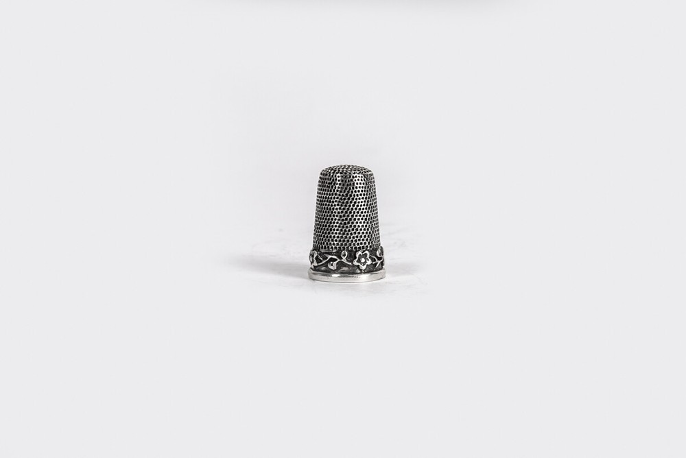 Antique Solid Silver Chinese Compendium Sewing Thimble Kit - Late 19th Century