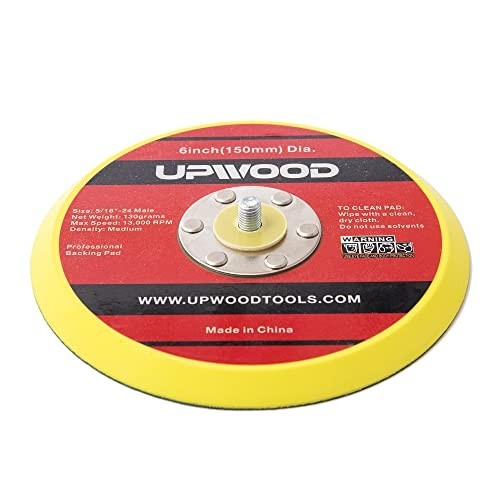 2 Pack 6" Hook & Loop Backing Pad for Air Sander Polisher, 5/16" Arbor, 24 Threa
