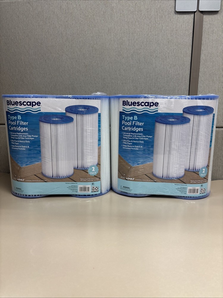 Bluescape Type B Pool Filter Cartridge 2, 2-Pack White 4 Pack New