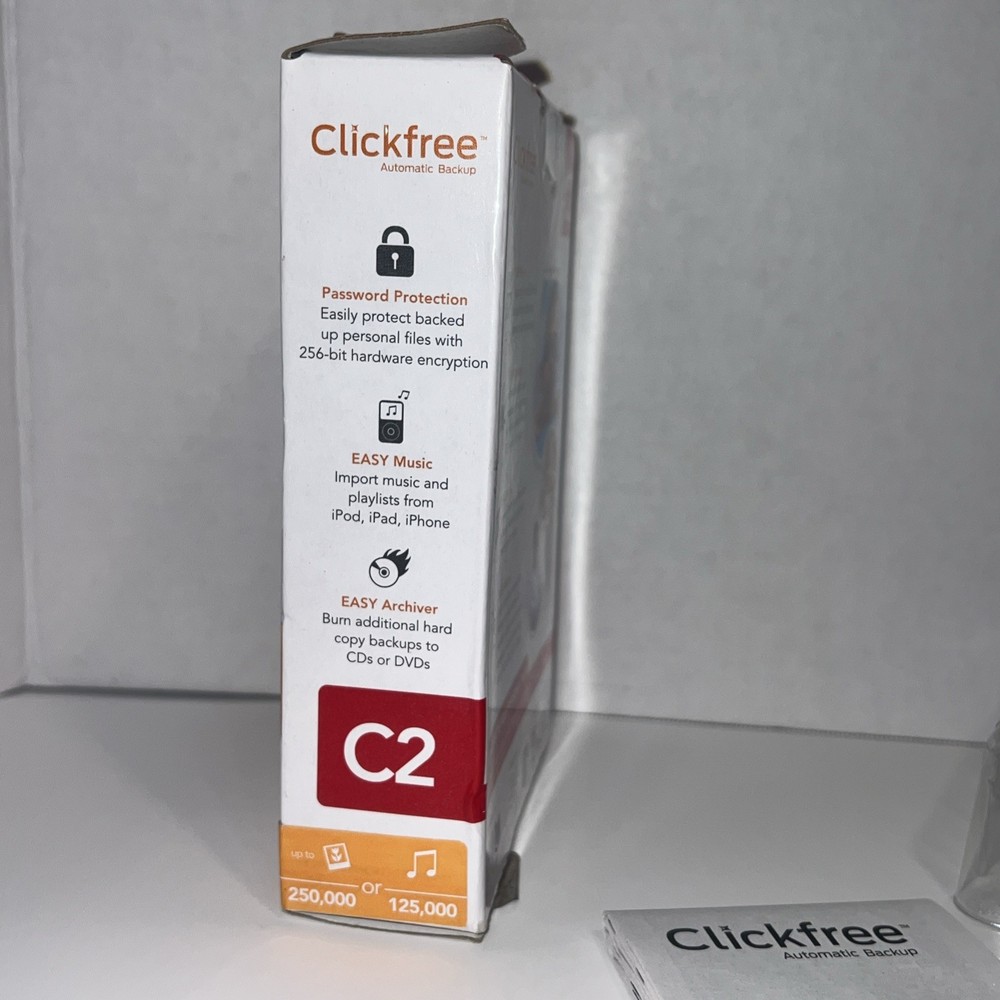 Clickfree Automatic Backup C2 500GB Portable Backup for Mac & PC 2011 New Open