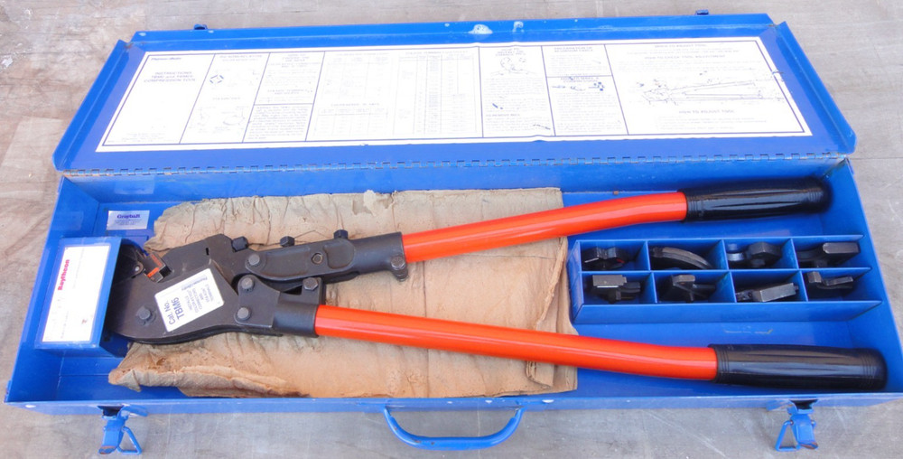 THOMAS & BETTS TBM6 SHURE-STAKE COMPRESSION TOOL w/ 9 Dies