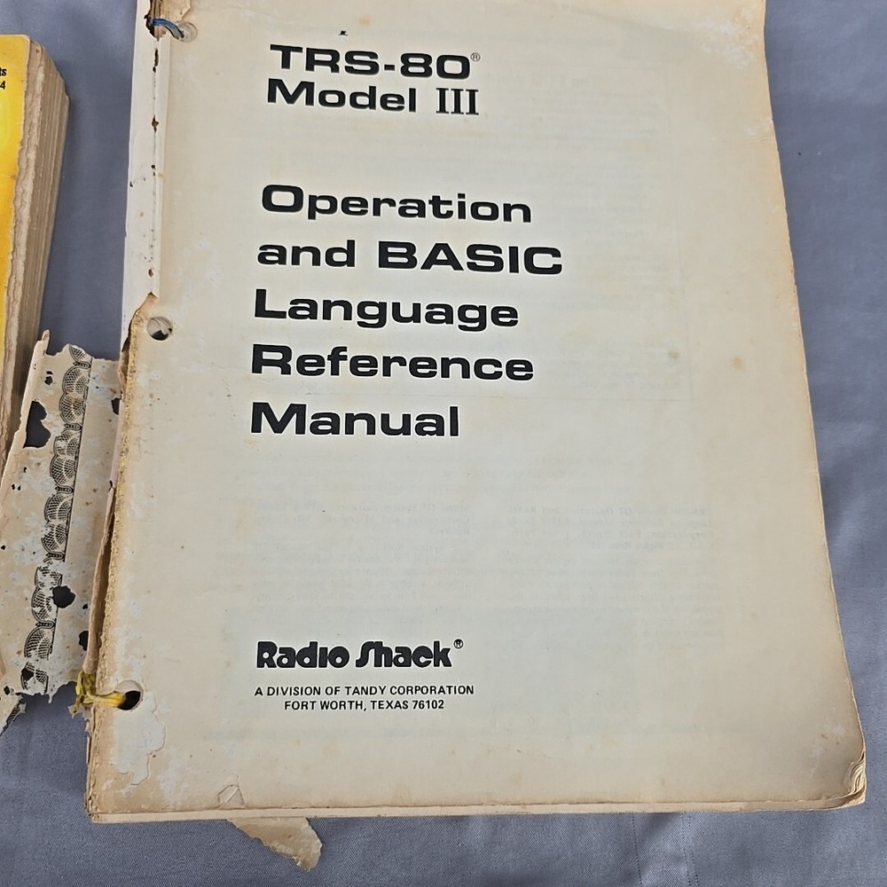 Vintage Radio Shack Computing TRS-80 Programs Book and Operation Manual