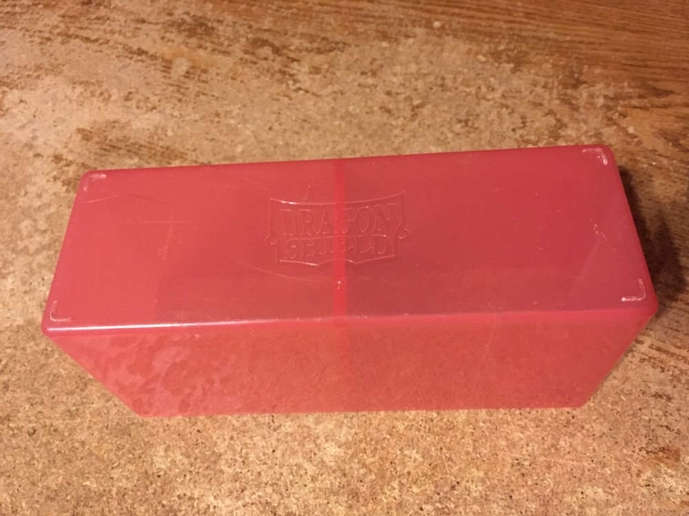 PINK DRAGON SHIELD HARD PLASTIC CARD STORAGE BOX CASE ONLY NO LID / WRONGWAY052