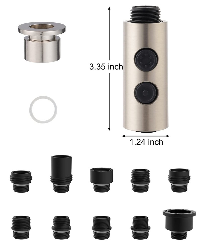 Pull Out Sink Sprayer Head Replacement,2 Function Kitchen Faucet Head 11 Adapter