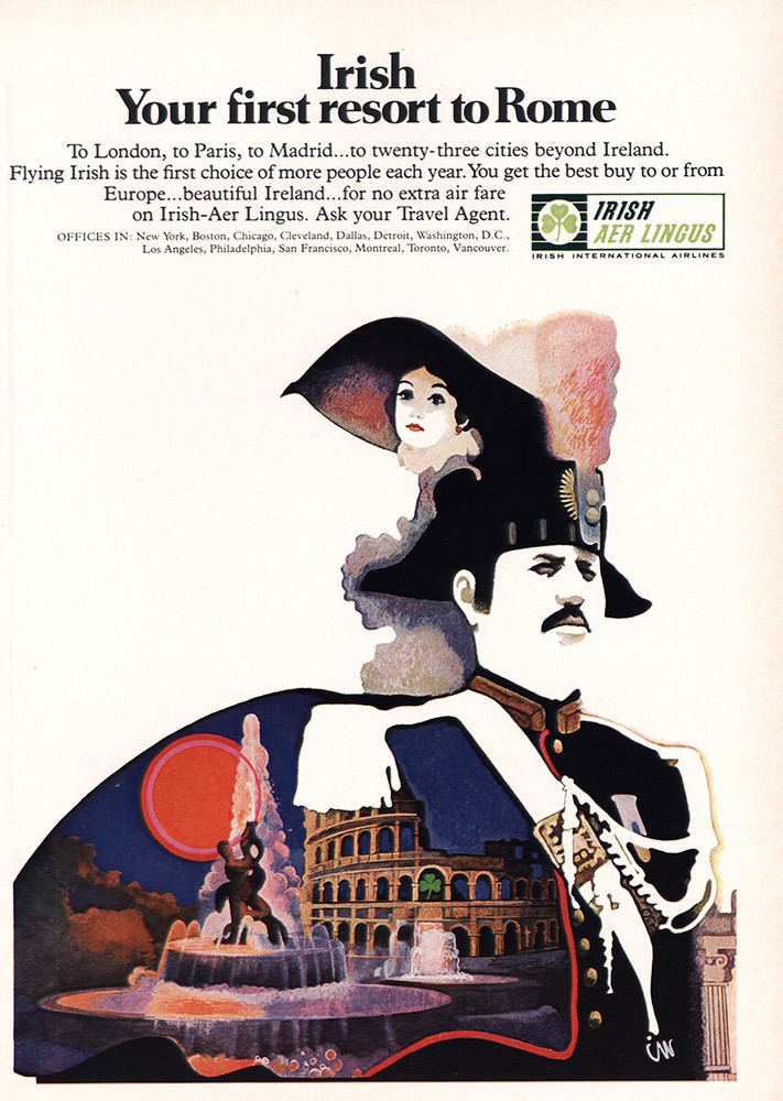 1970 Aer Lingus: Rome Vintage Print Ad