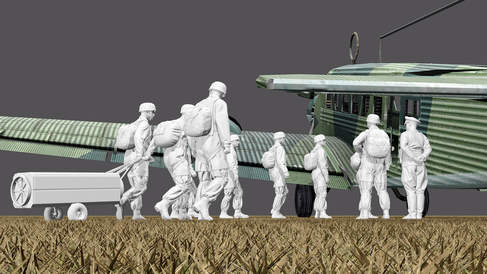WWII Fallschirmjäger boarding JU-52 - 11 Item Set