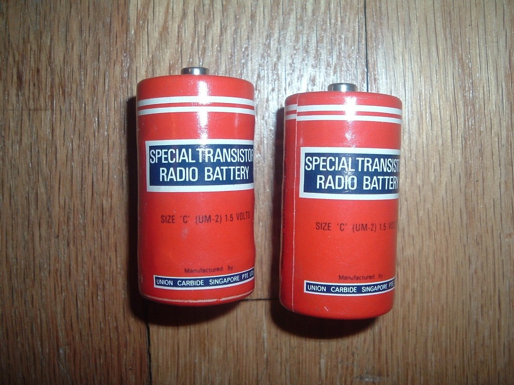 Two Special Transistor Radio Battery Size C Vintage Display Only Union Carbide
