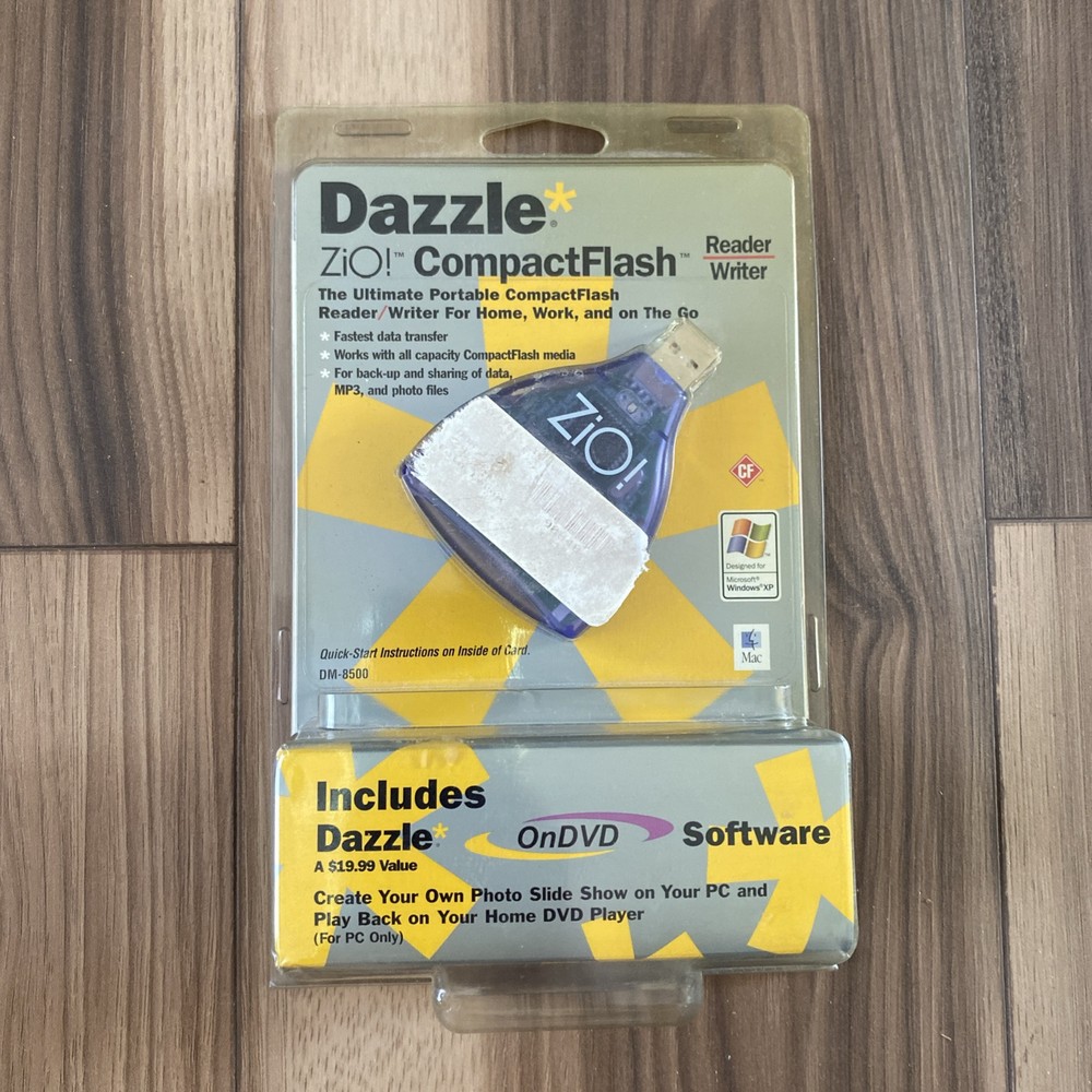 Dazzle CompactFlash Reader/Writer Digital Media Reader Software DM-8500 NEW