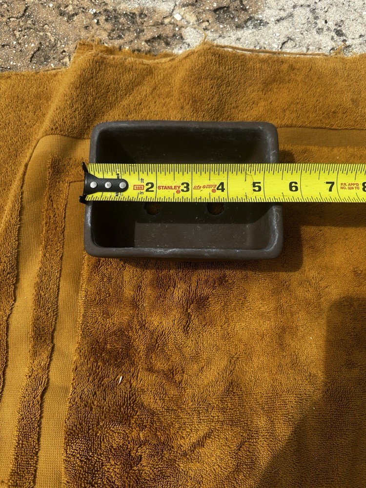 Vintage Unglazed Bonsai Pot – Rectangular 6.5” Japanese Style Planter