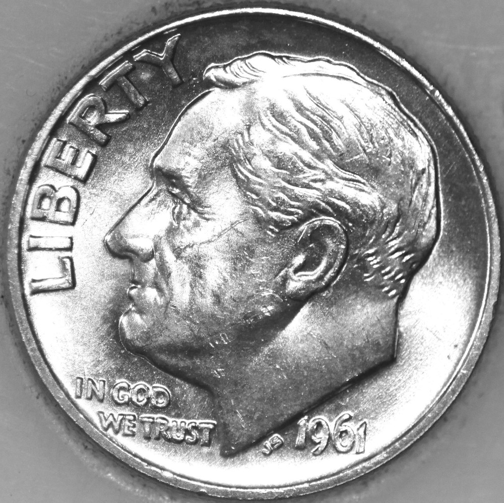 1961-D Roosevelt Dime Uncirculated BU 90% Silver