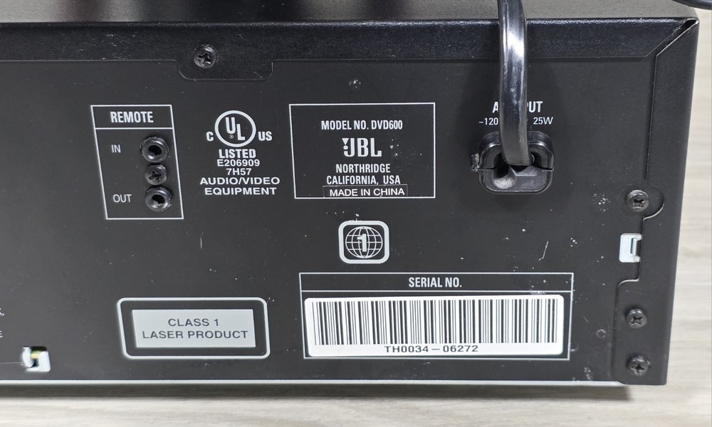 JBL DVD600 5-Disc DVD/CD Carousel Changer Player No Remote - TESTED -
