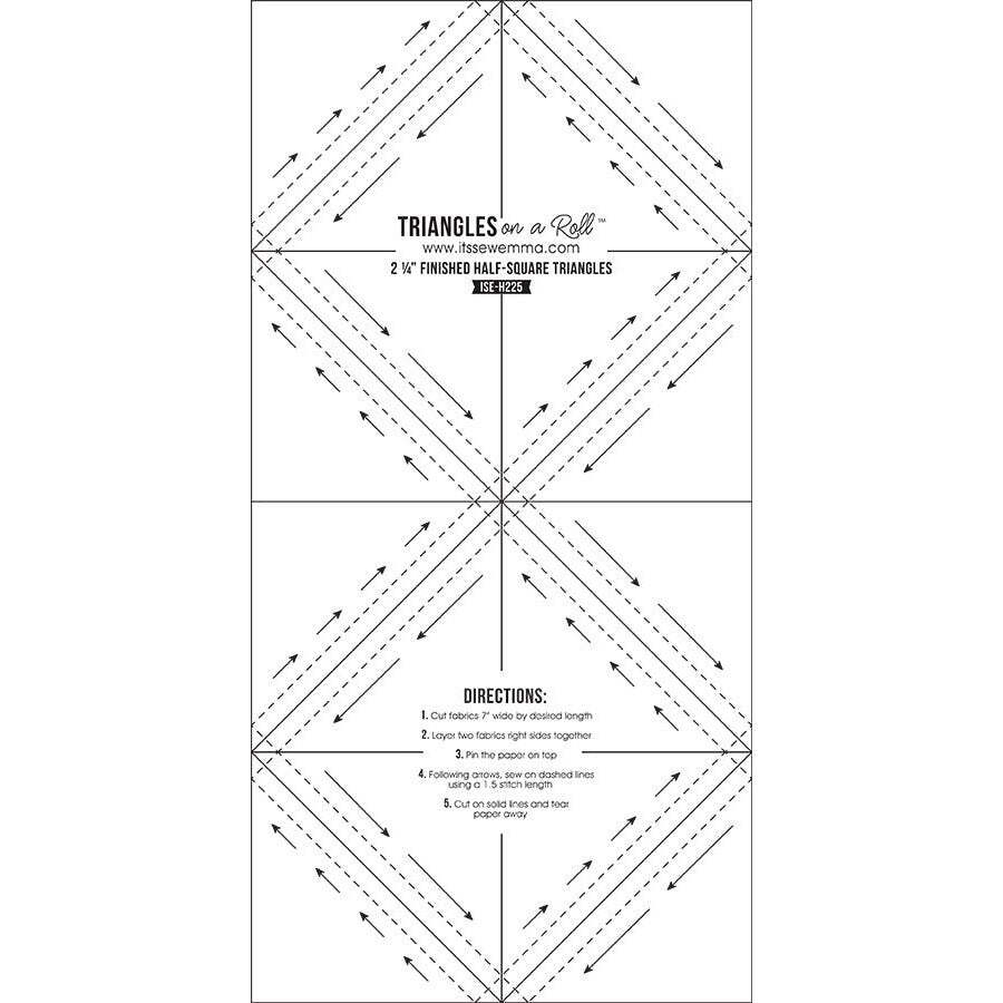 It's Sew Emma Triangles on a Roll, Half-Square Triangles - 1in Finished