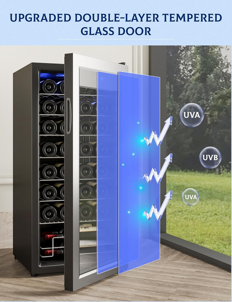 Wine Fridge, Compressor Wine Cooler Refrigerator, Beverage and Wine Refrigerator