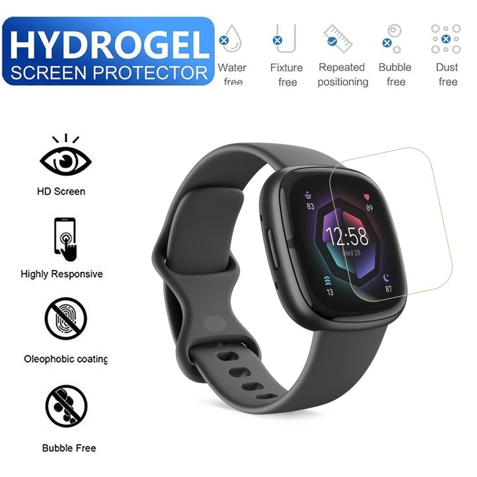 2-Pack Screen Protector TPU Full Coverage Clear Film For Fitbit Sense 2 Watch