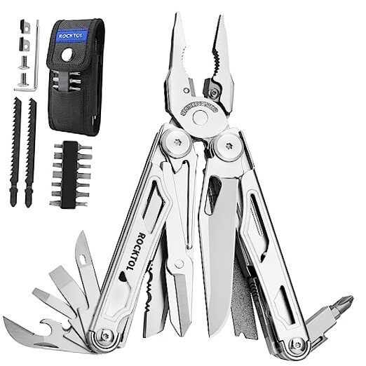 Multitool, 29-in-1 Multitool Pliers with Replaceable Wire Cutters and Silver