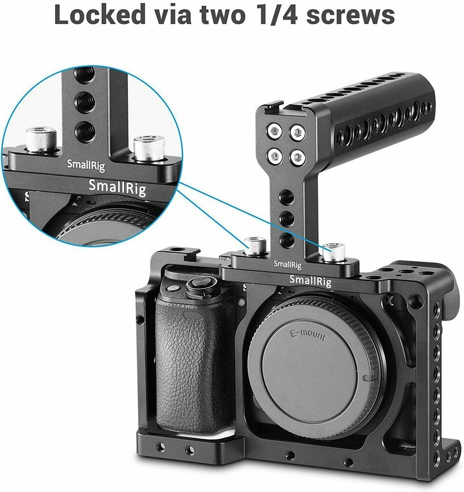 SmallRig Camera Top Handle Cheese Handle Grip w/ Cold Shoe Mount for Cage Rig