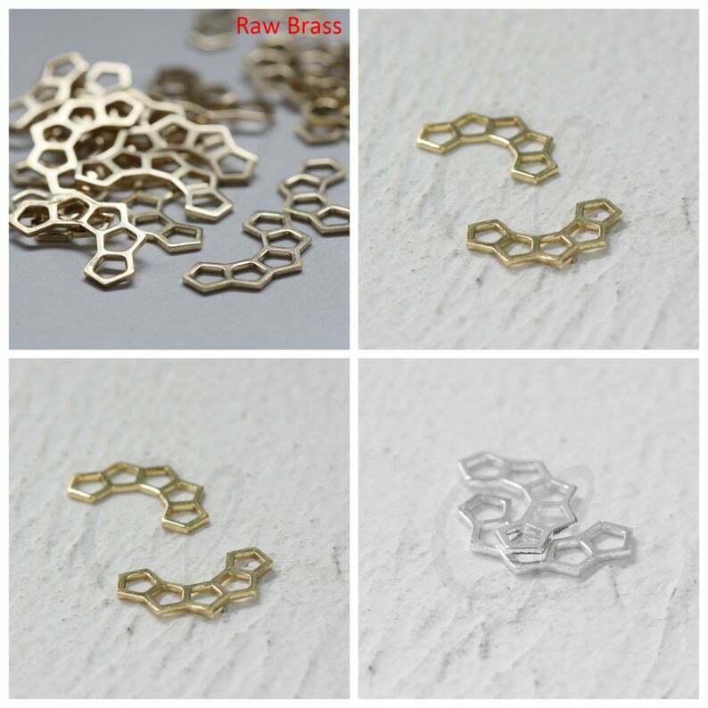 Solid Brass Honey Comb Link - 17.4x9.5mm (3872C)