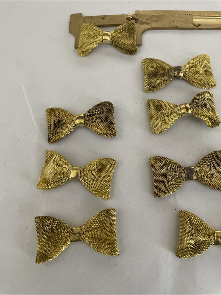 12 Vintage Brass Mesh Bow Findings