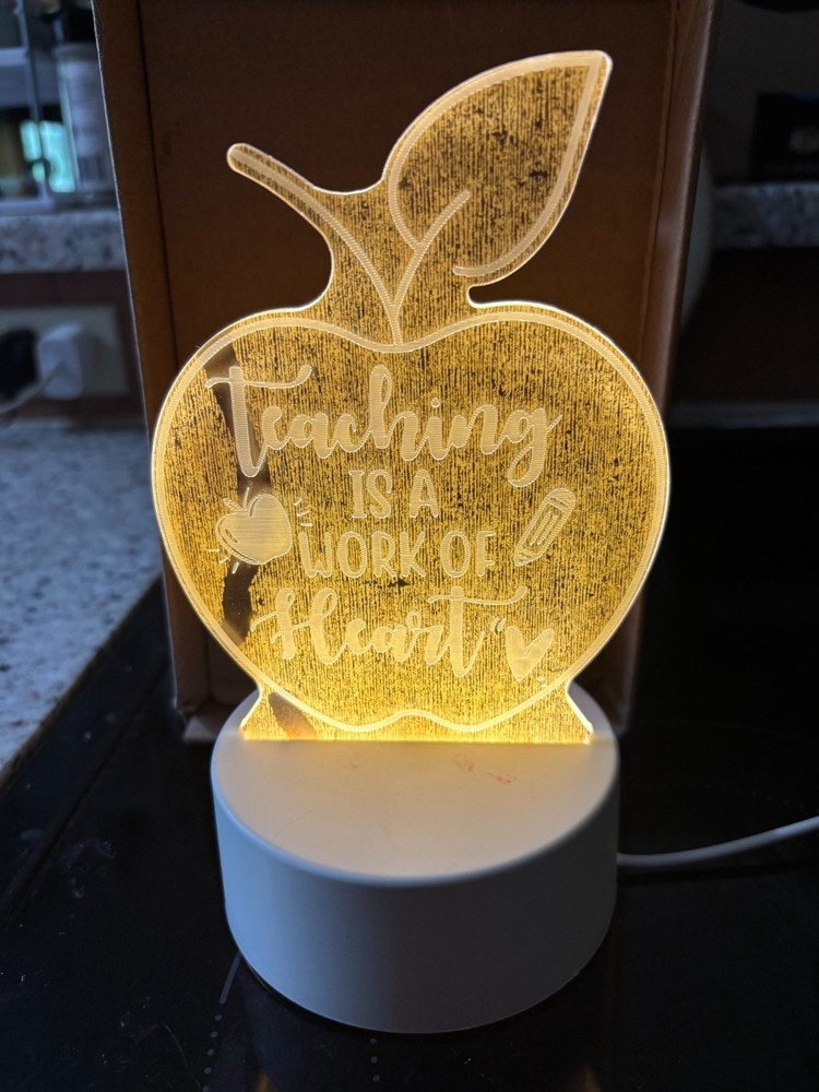 Teaching is a Work of Heart lamp