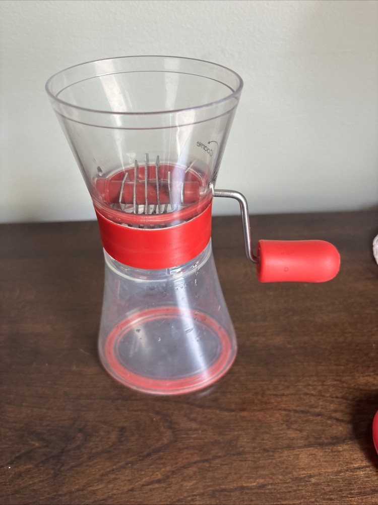Progressive Manual Nut Chopper 2013 Clear Lucite Red Plastic