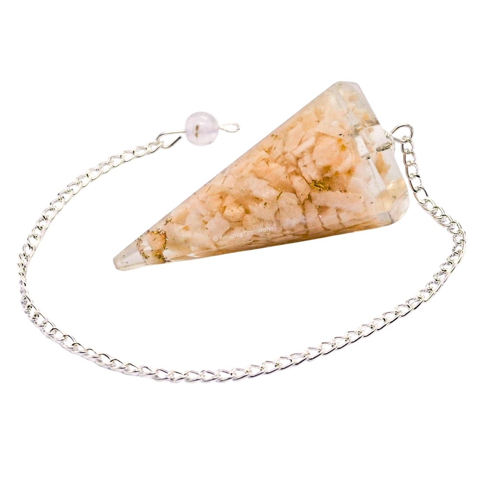 Cream Moonstone Orgone Crystal Pendulums