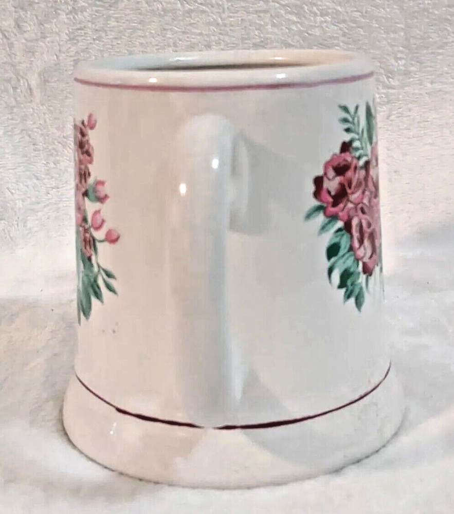 Ceramic Mini Watering Can Pitcher with Pink Roses
