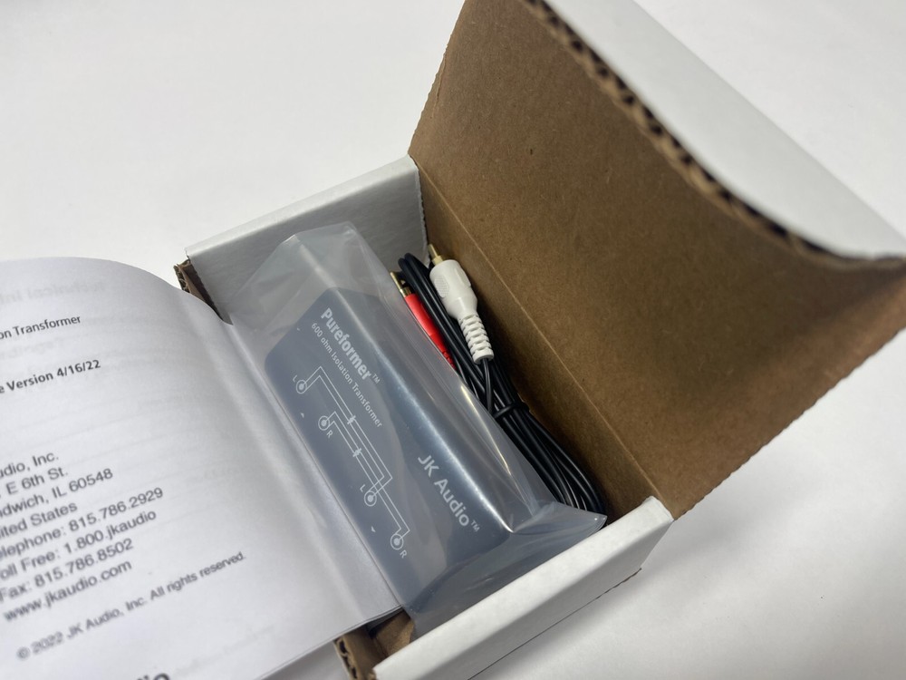 JK Audio Pureformer 600 ohm Isolation Transformer **NEW OPEN BOX**