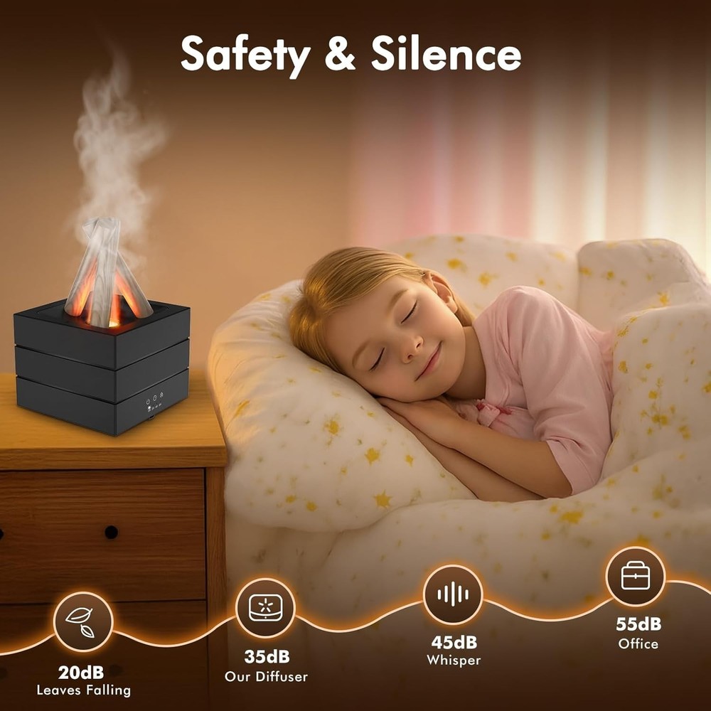 280ML Ultrasonic Humidifier with Essential Oil Diffuser,Remote Control, 7 Colors