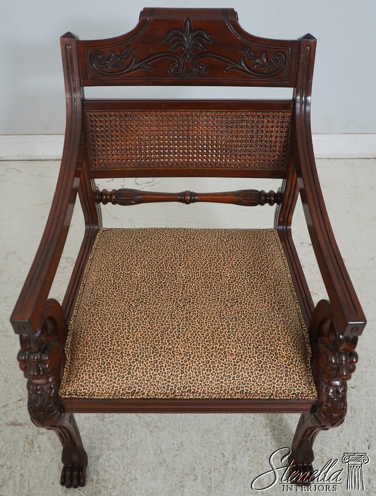 69213: Pair MAITLAND SMITH Lion Head Regency Armchairs