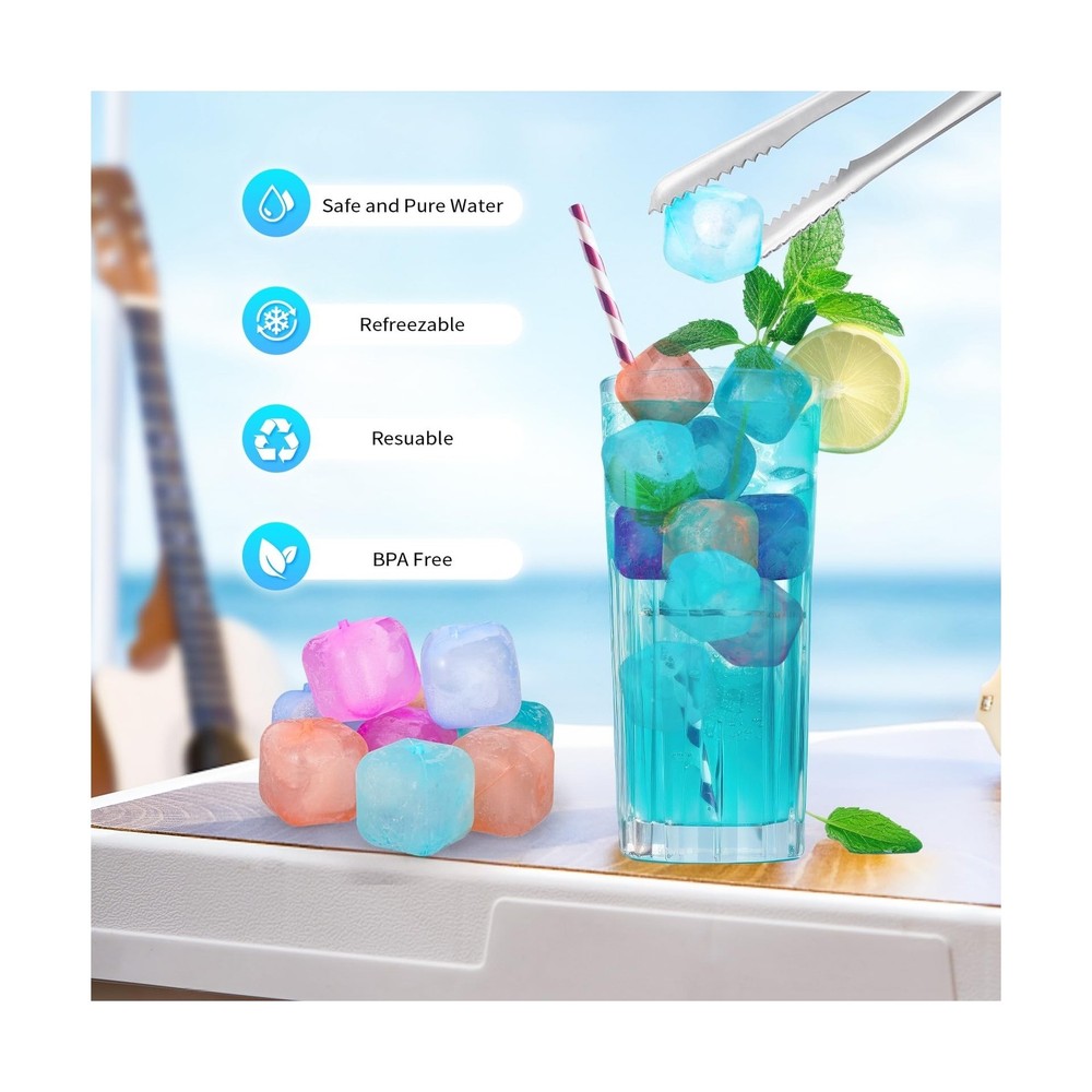 380 Pack Reusable Ice Cube for Drinks - Refreezable Plastic Ice Cubes Without...