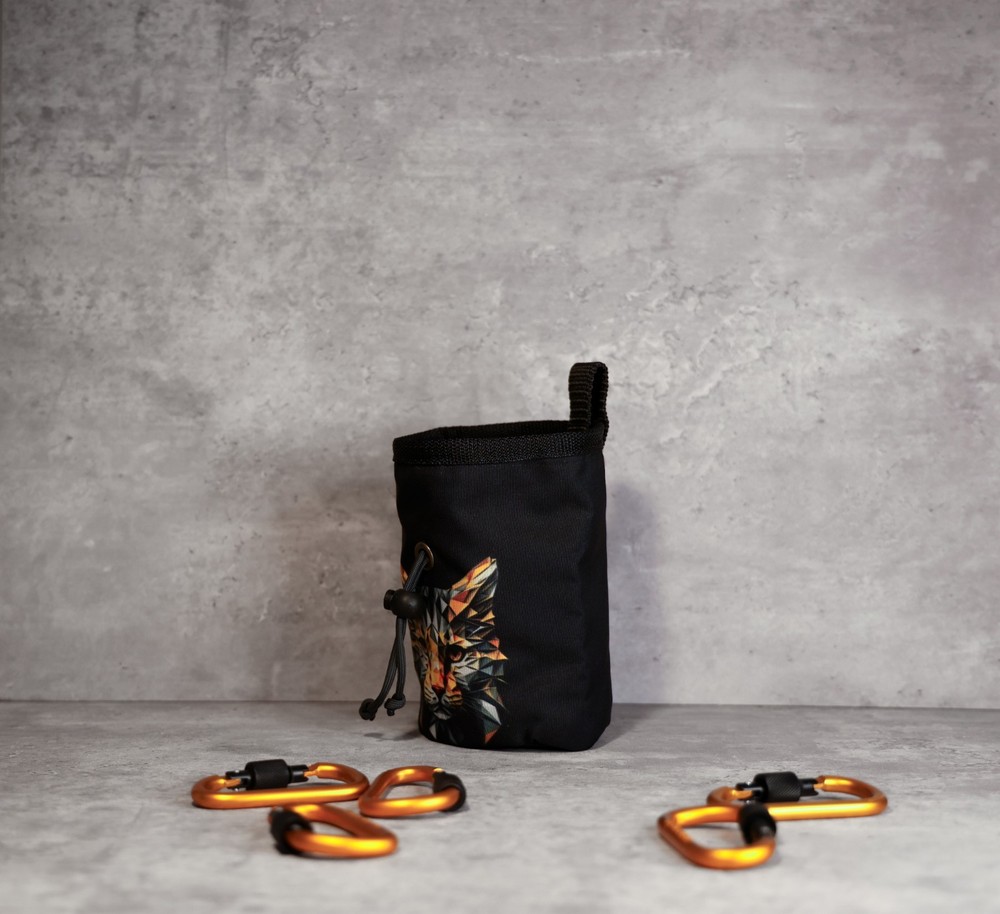Geometric Wildcat Chalk Bag — Precision Meets Power