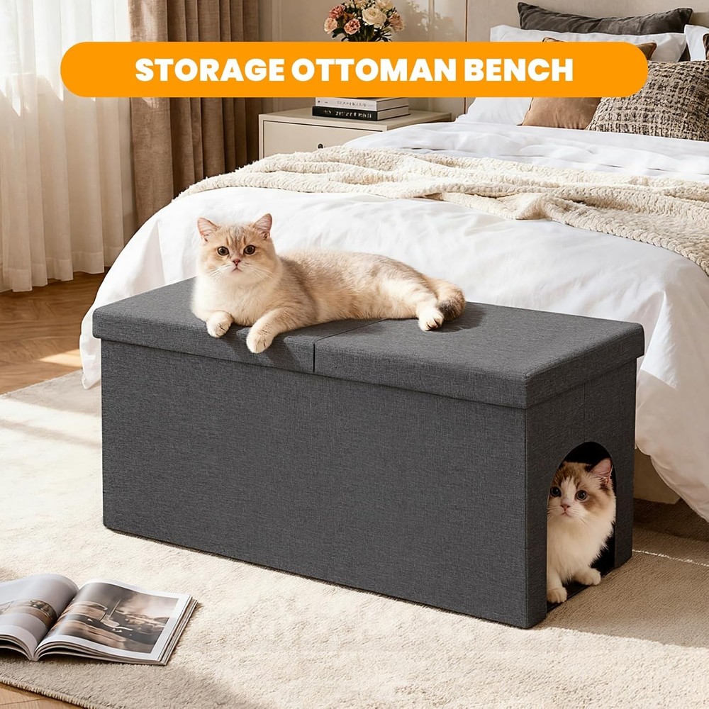3-in-1 Cat Litter Box Enclosure W/ Odor Control Multi-Functional Hidden Litter