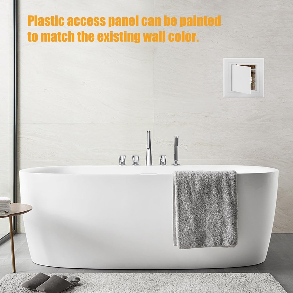 4x4 Inch Plastic Access Panel Drywall Ceiling Reinforced Plumbing Wall White