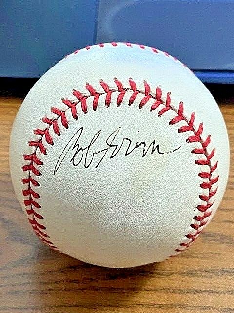 BOB GRIM 2 SIGNED AUTOGRAPHED ONL BASEBALL!  Yankees, Athletics!  JSA!