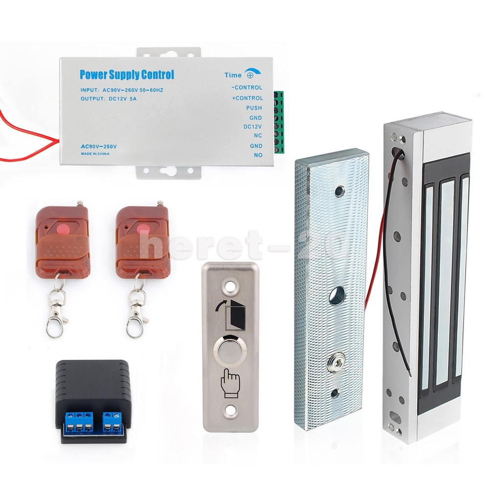 Door Access Control Kit 280kg/600lb Electric Magnetic Lock Entry Exit Kit 12V