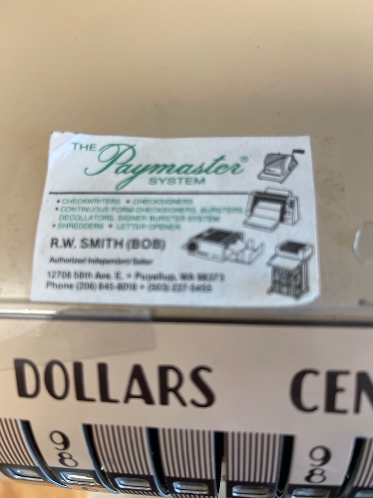 Vintage Paymaster Check Writer-Locked