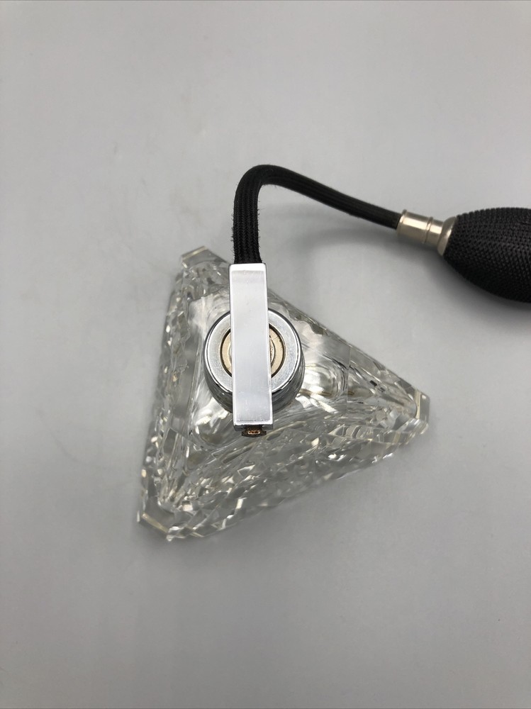 Clear Pyramid Deep Cut Crystal Bottle with Atomizer 4 1/4" Pyramid