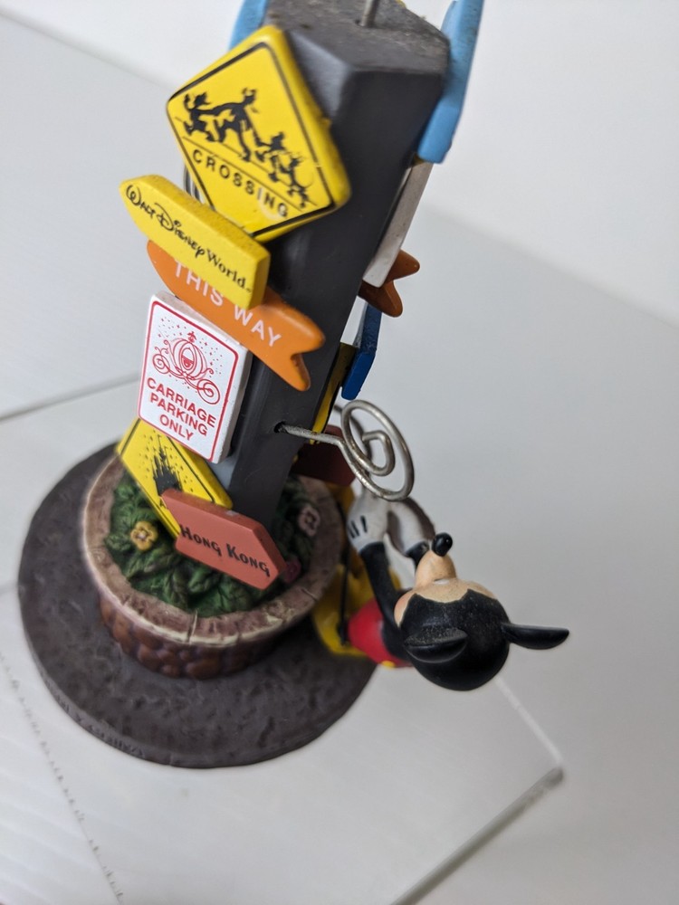 Disney Parks Mickey Mouse & Pluto on Leash Figure Authentic Original Totem Pole
