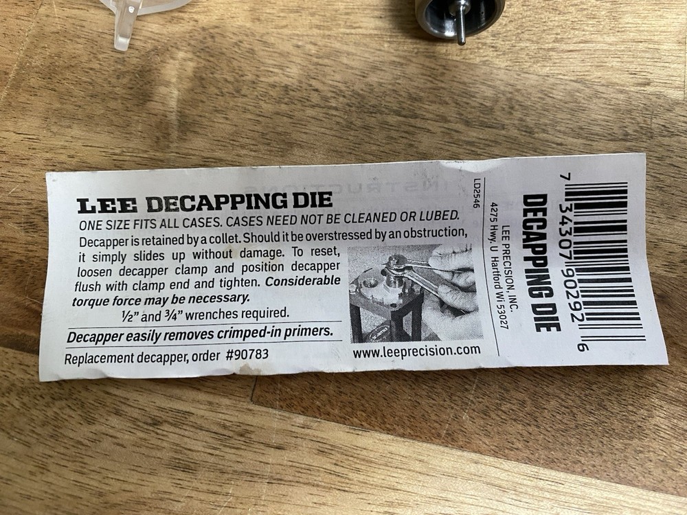 Lee Reloading Universal Decapping Die 90292