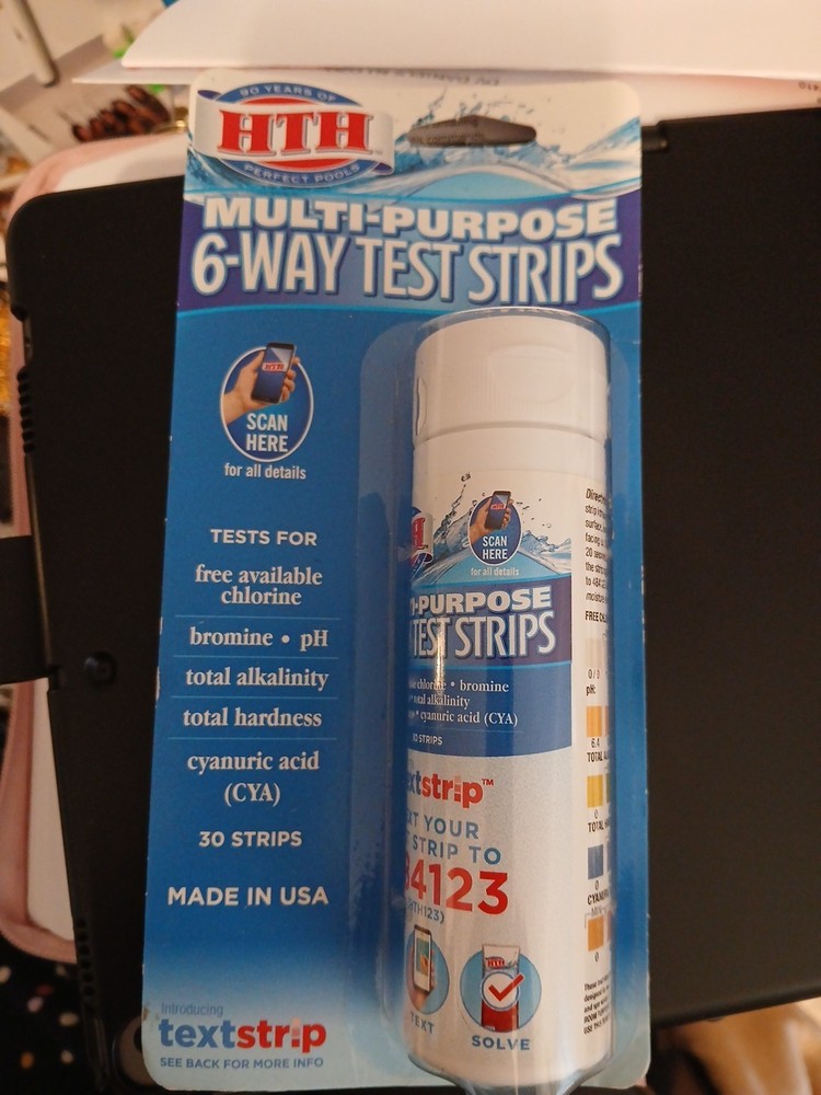 HTH Multi-Purpose 6-Way Test Strips for Swimming Pool - 30 Test Strips