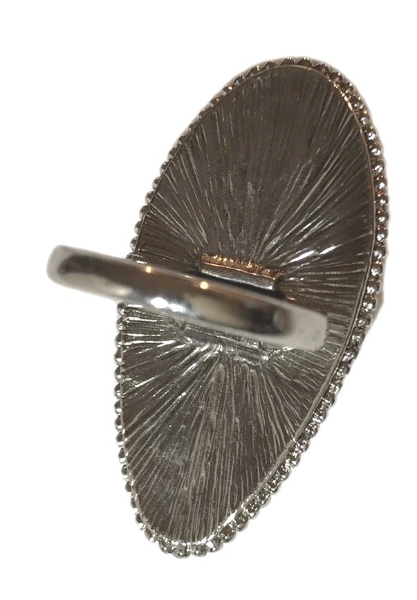 smoky amethyst ring, Oval Shape/ silver tone, size 8