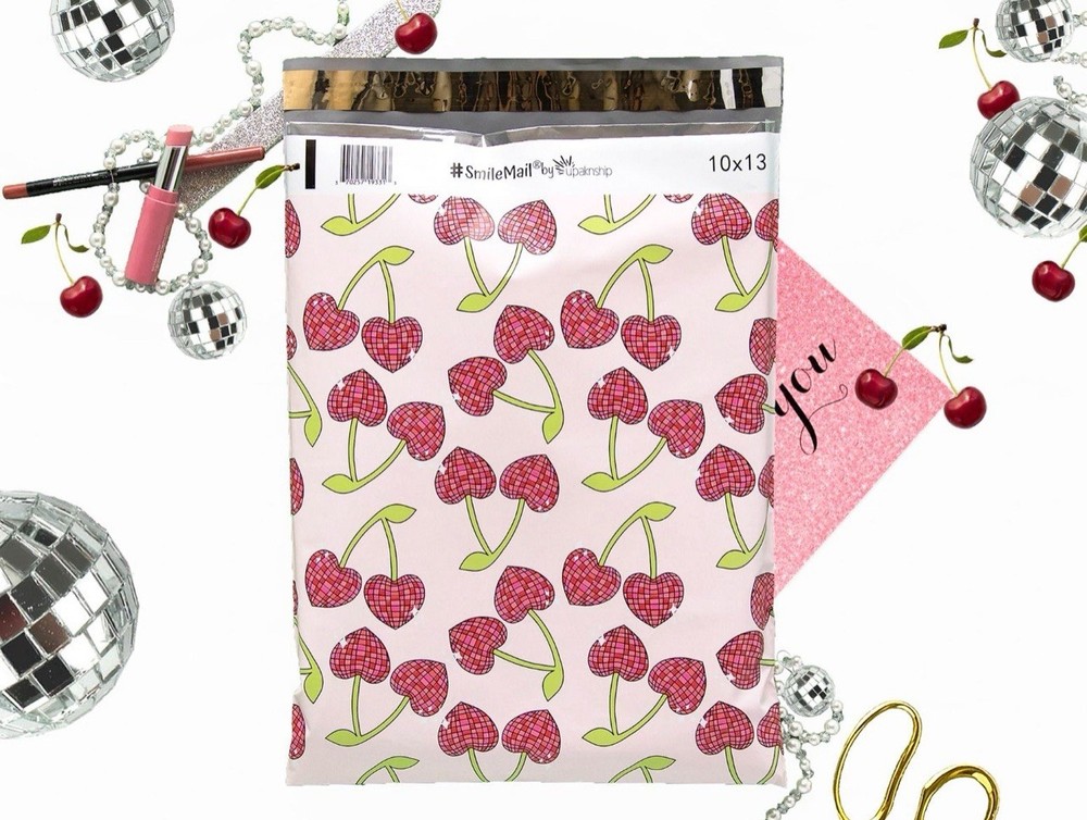 (20) 10x13 Disco Cherry Poly Mailers
