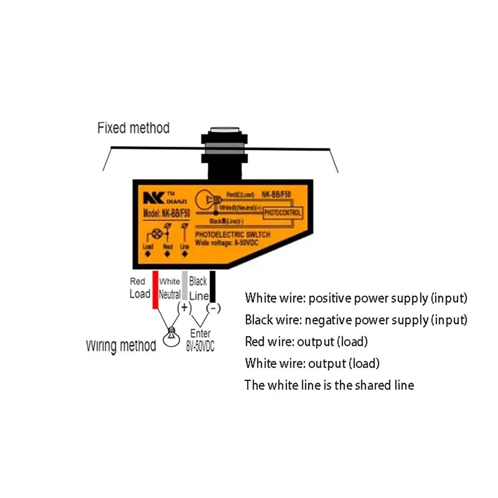 DC8V-50V Photocell Light Sensor Switch For Automatic Switching Lights Control