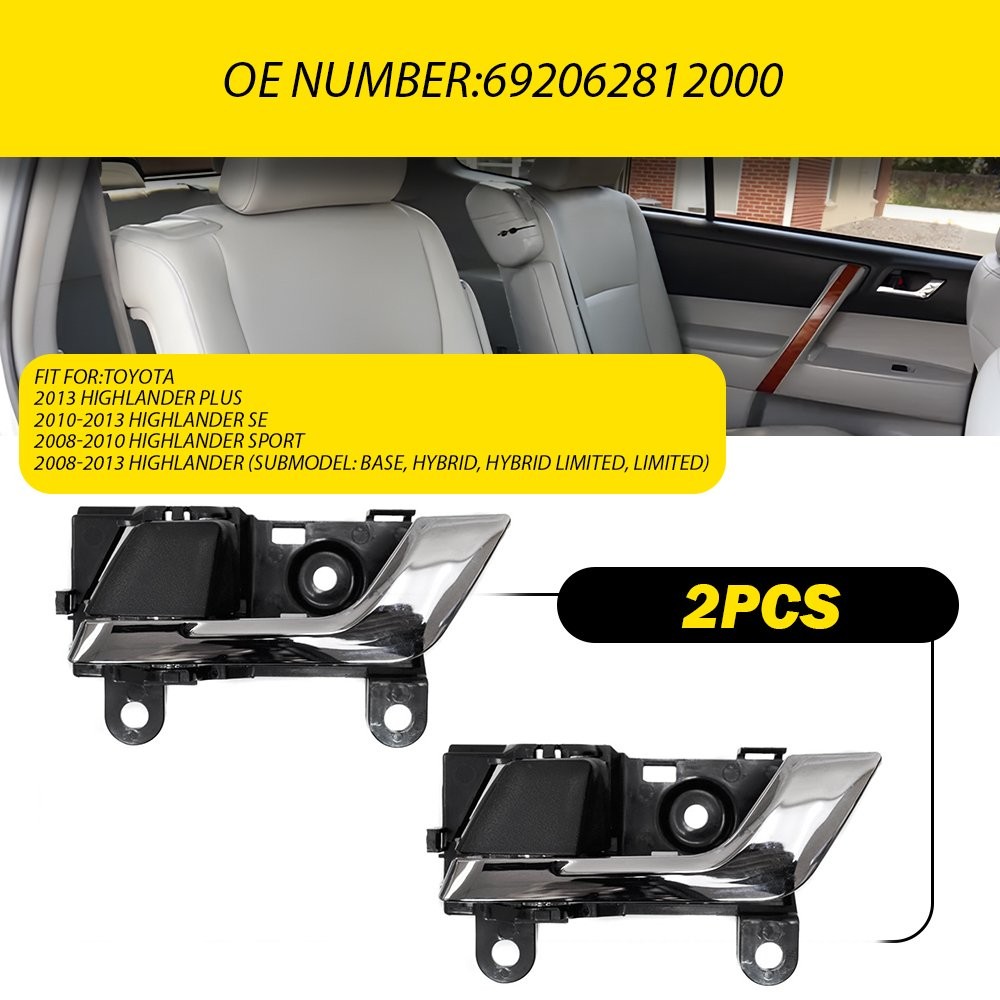 2x For Toyota Highlander 2008-2013 Front & Rear Left Inside Interior Door Handle