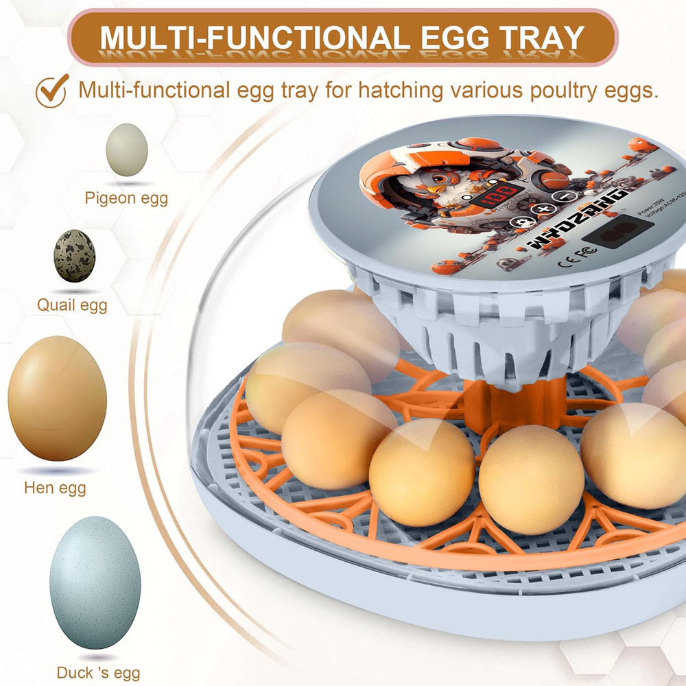 Smart Chicken Incubators for Hatching Eggs with Automatic Turner Small Poultry D