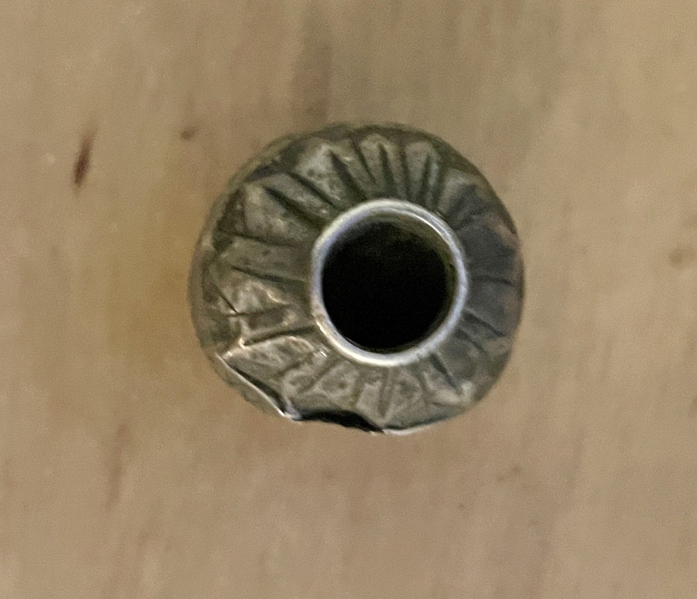 Antique Turkmen Silver Etched Bead