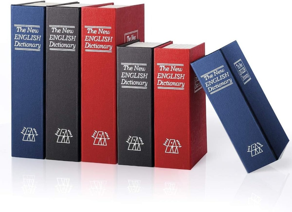 Compact Metal Book Safe: Secure Key Lock Box Hidden Inside a Classic Dictionary